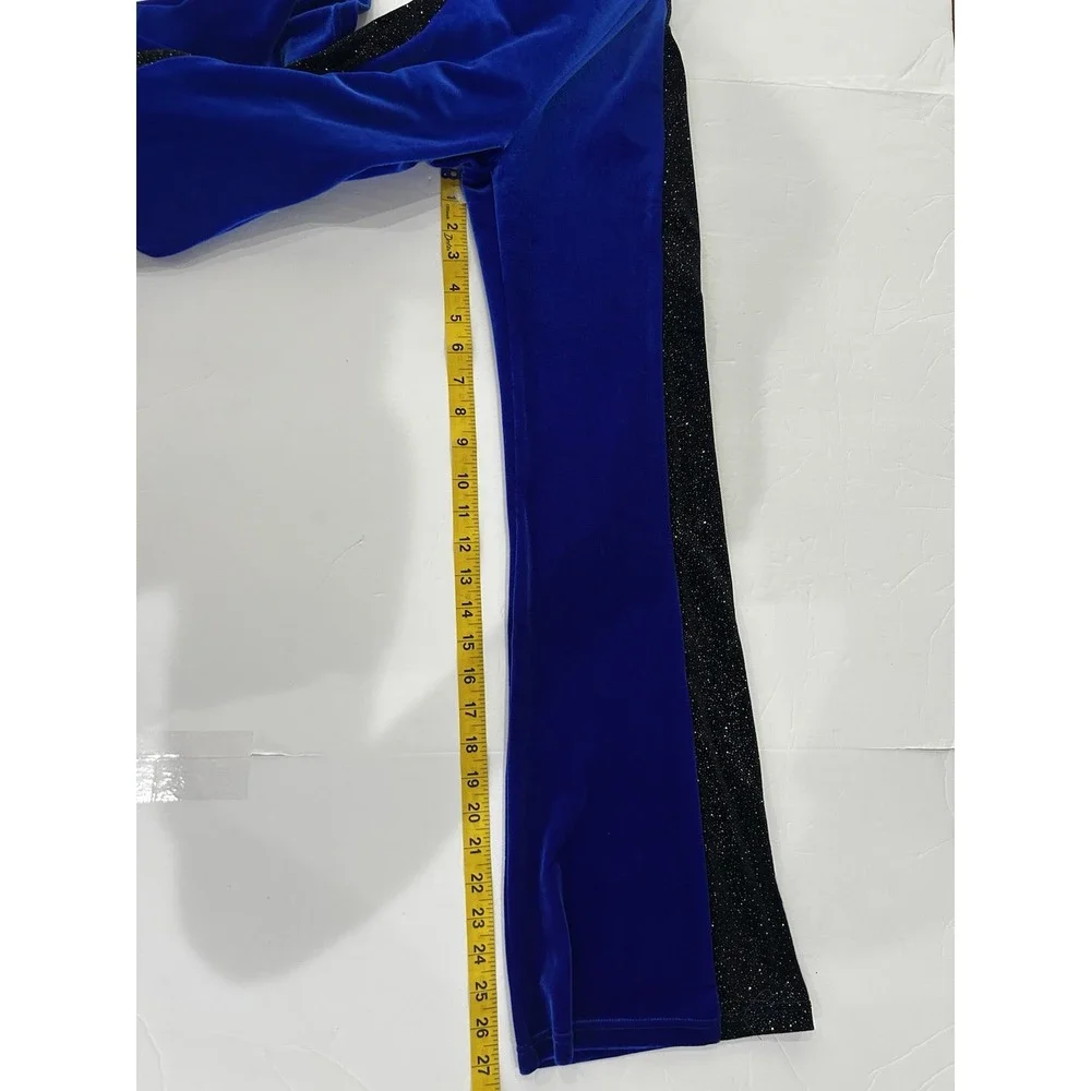 Weissman Showtime Die With A Smile 18232 Dance Costume Blue  Velvet Pantsuit MC